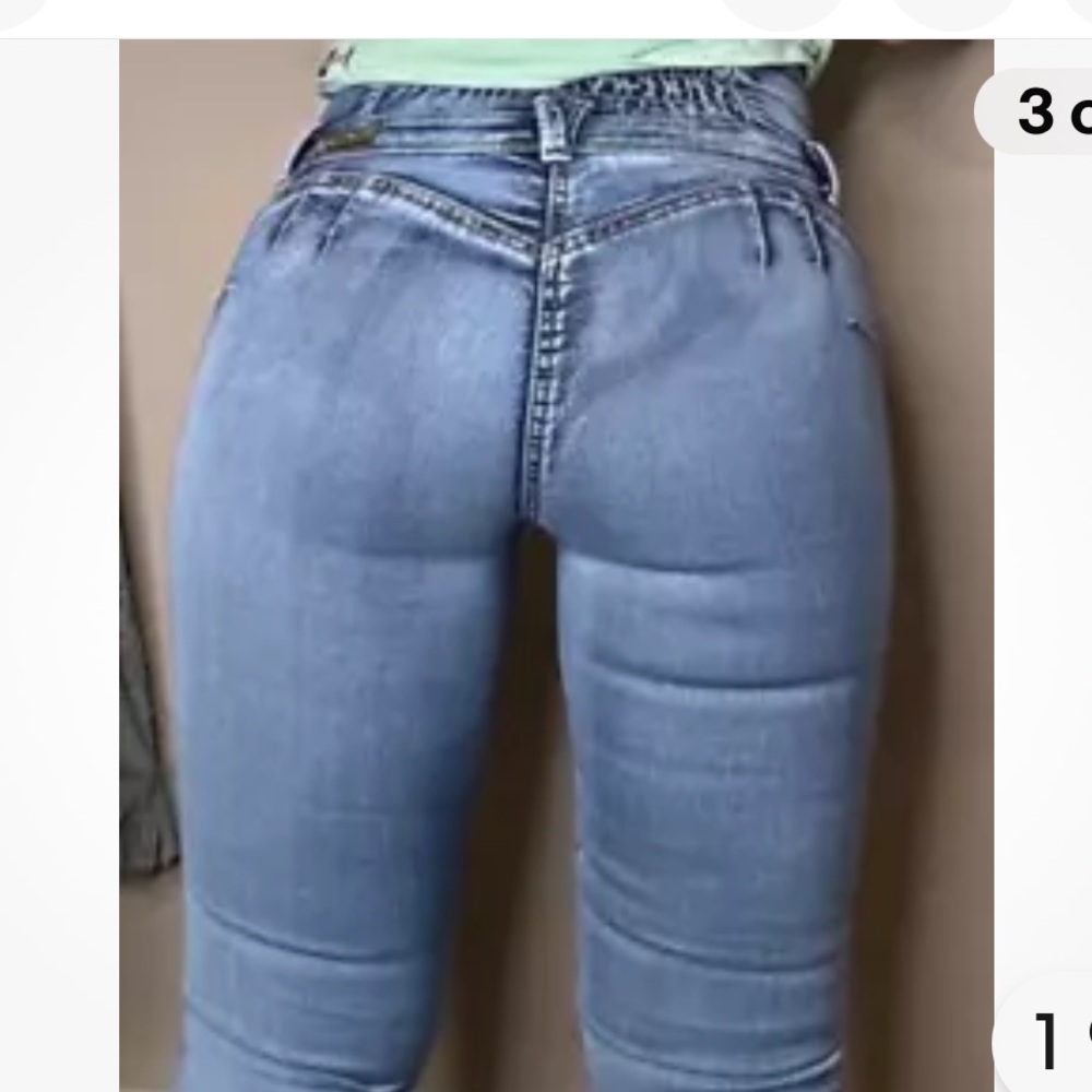 Up River blue chambray wash skinny jeans details booty ridges size 7